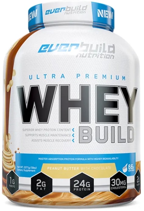 Ultra Premium Whey Build, caramel sărat, 2.27 kg, Everbuild