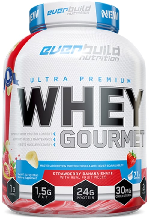 Ultra Premium Whey Gourmet, căpșuni și banane, 2.27 kg, Everbuild