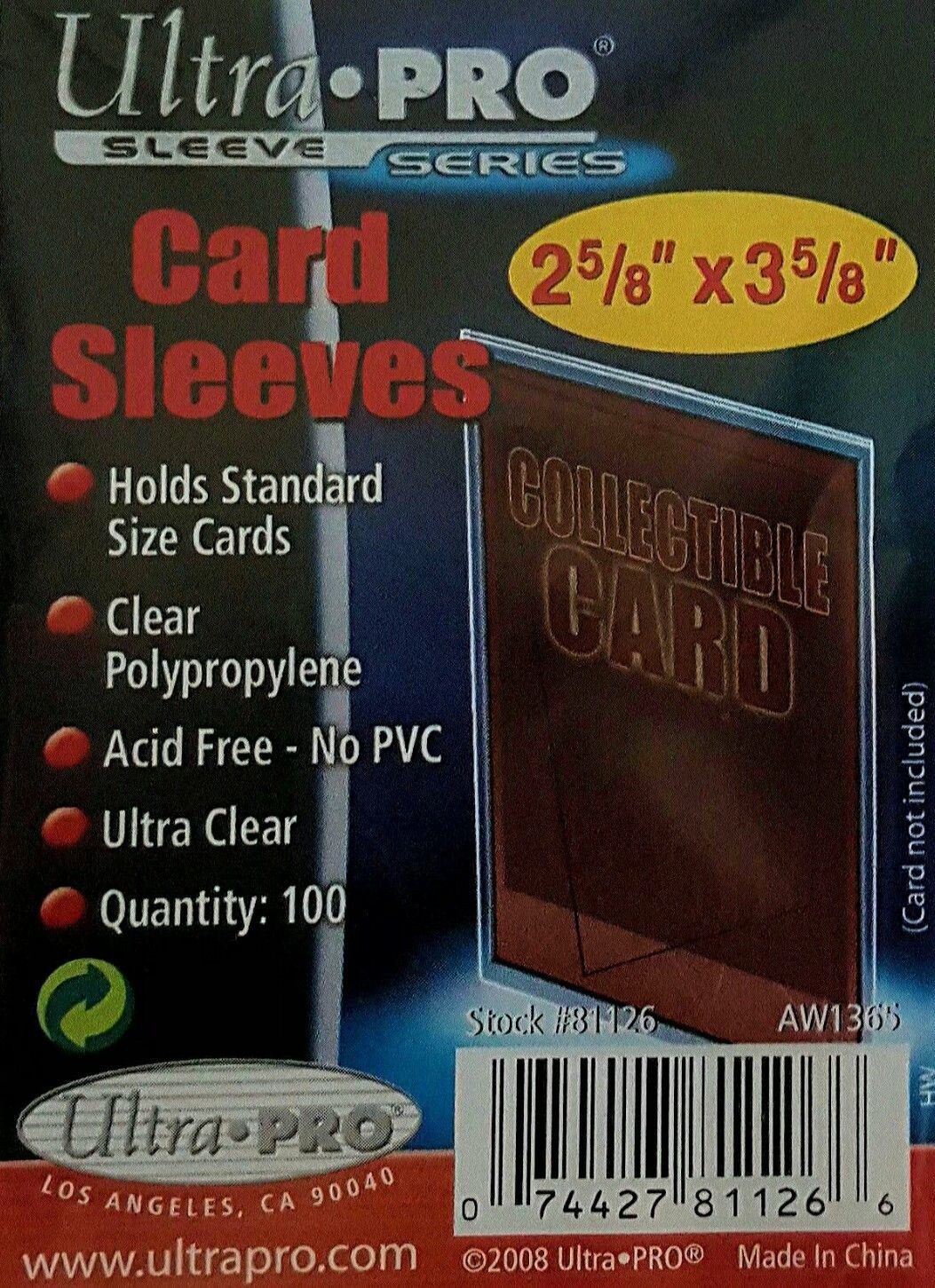 Sleeves Ultra Pro - 100 Protèges Cartes Format Standard
