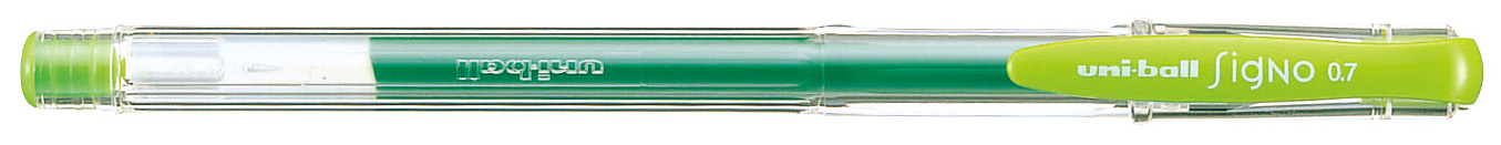 Roller cu gel Uniball Signo – Verde deschis, 0.7 mm