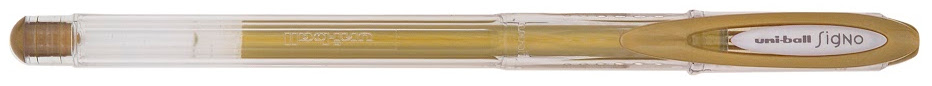 Pix cu gel Uniball Signo Noble Metal – Auriu, 0.8 mm