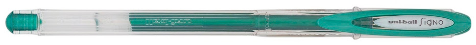 Roller cu gel Uniball Signo Noble Metal – Verde, 0.8 mm