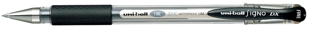 Roller cu gel Uniball Signo Dx Fine – Negru, 0.7 mm