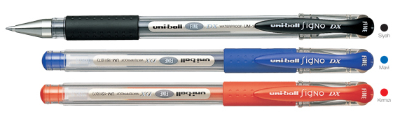 Roller cu gel Uniball Signo Dx Fine – Rosu, 0.7 mm