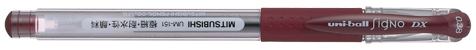 Roller cu gel Uniball Signo Dx Ultrafine – Rosu, 0.38 mm