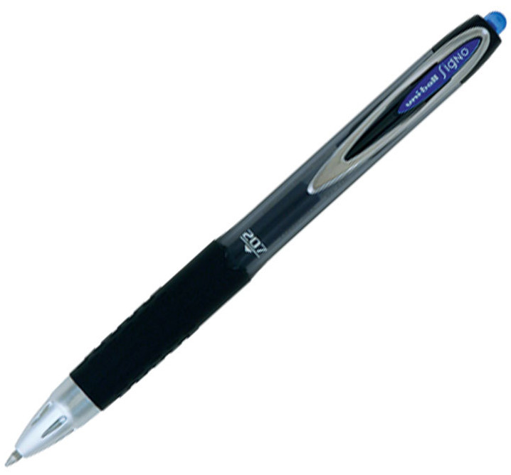 Roller gel automat Uniball Signo 207 Micro – Albastru, 0.5 mm