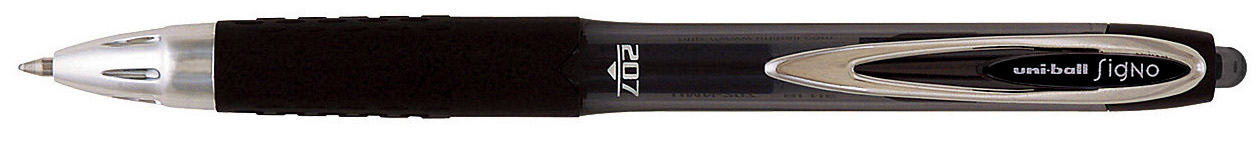 Roller gel automat Uniball Signo 207 – Negru, 0.7 mm