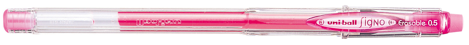 Gel roller cu radiera Uniball Signo Erasable – Roz, 0.5 mm
