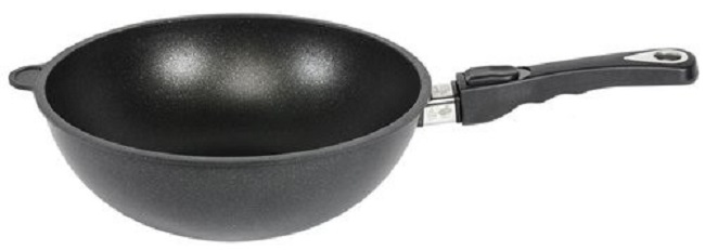 Tigaie wok AMT - Gastroguss, 32 cm, negru