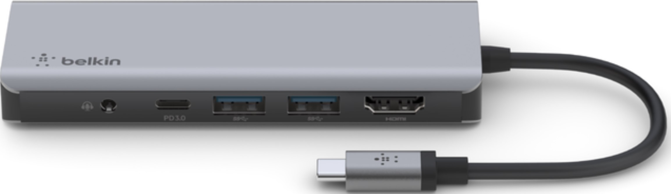 Hub USB Belkin - Connect, 7 porturi, USB-C, gri