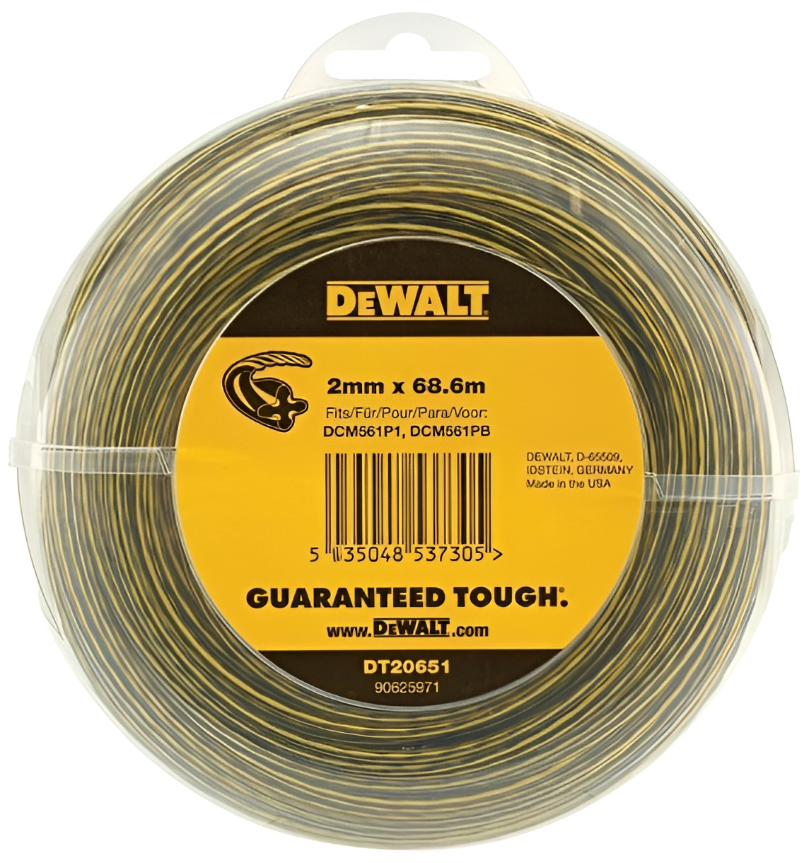 Fir de tuns ranforsat DeWALT - DT20651, 2 mm,  68.6 m