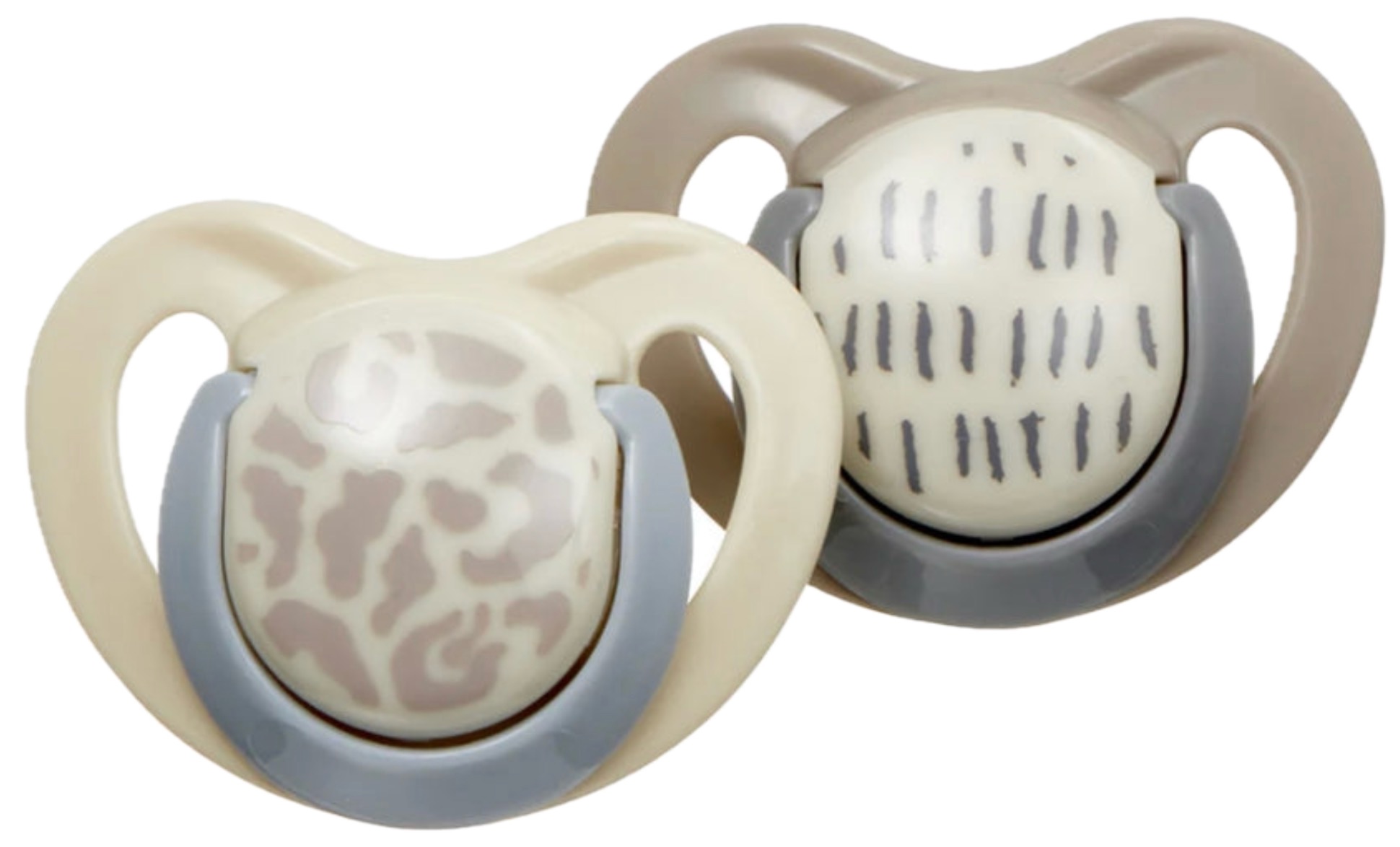 Suzete calmante cu flux de aer Vital Baby - Bej-maro, 0-6 luni, 2 buc