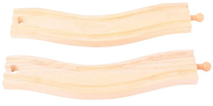 Șine ondulate Bigjigs Rail – 2 bucăți, din lemn