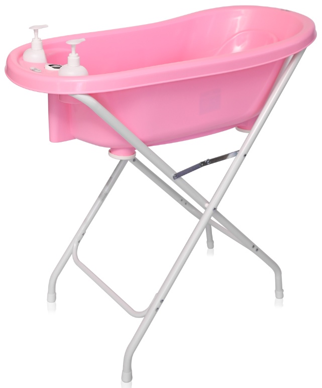 Cadita cu dop de scurgere si reductor Lorelli - 88 cm, roz