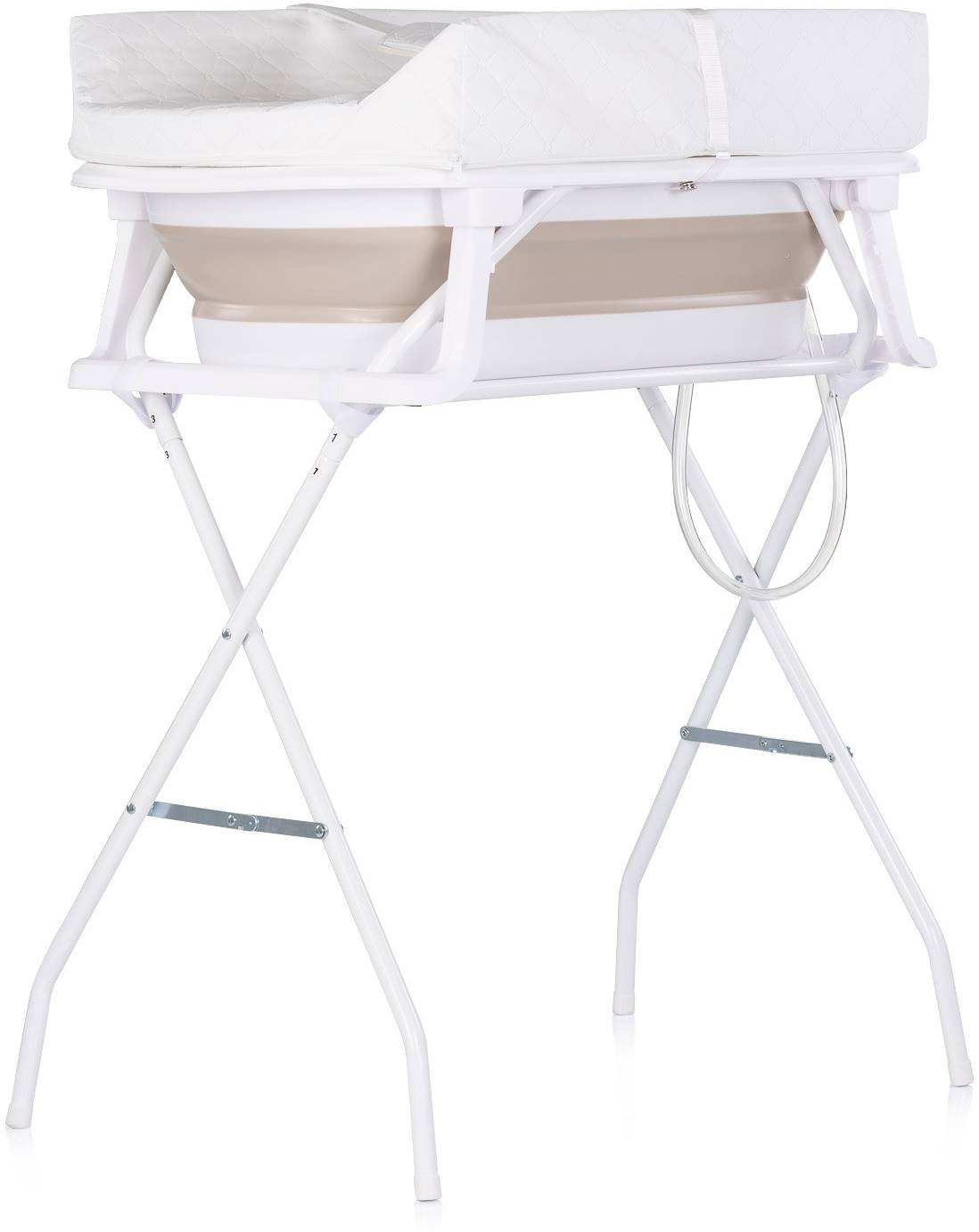 Cadă cu suport și salteluță Chipolino - Sonata, 98 cm, latte