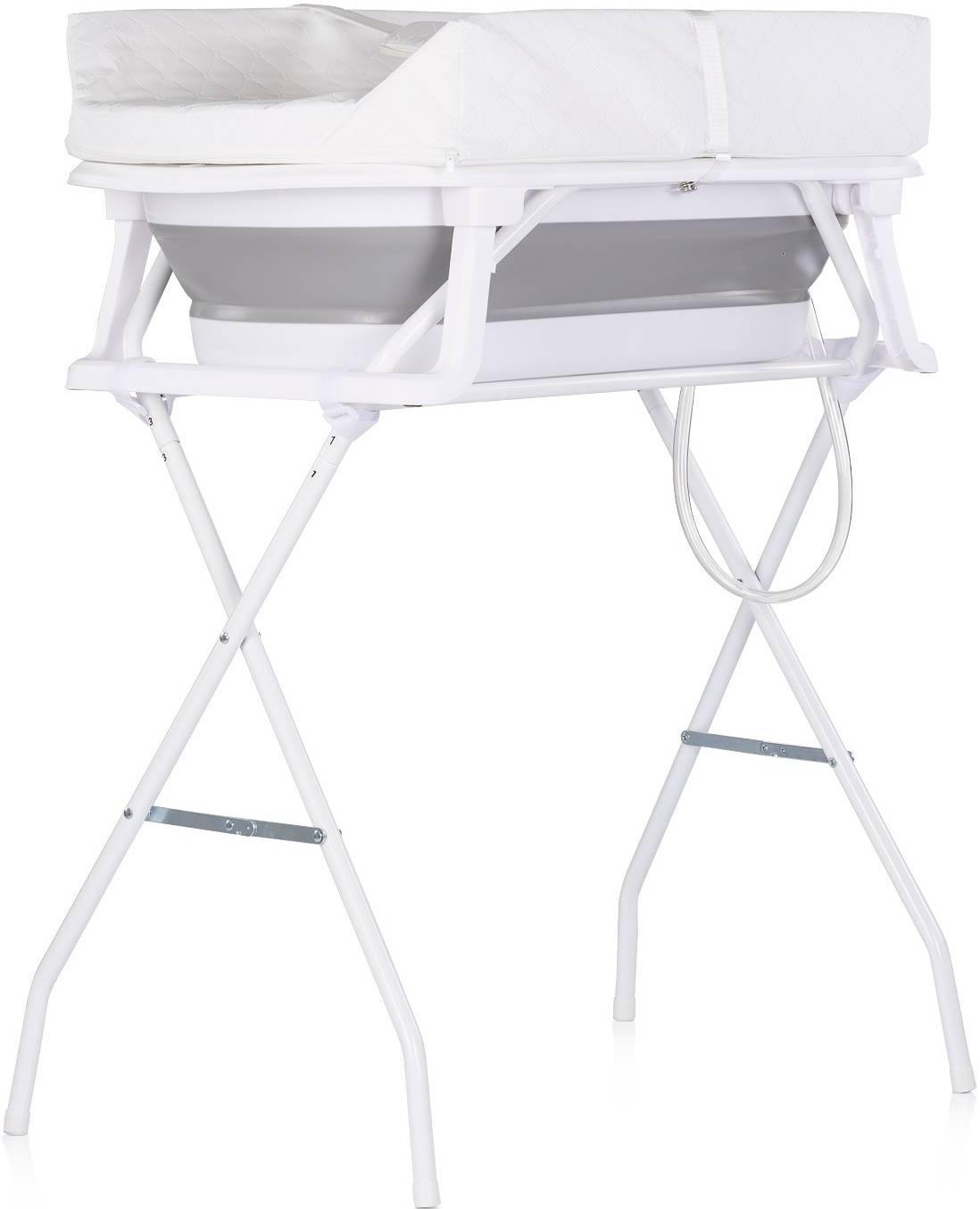 Cadă cu suport și saltea Chipolino - Sonata, 98 cm, gri