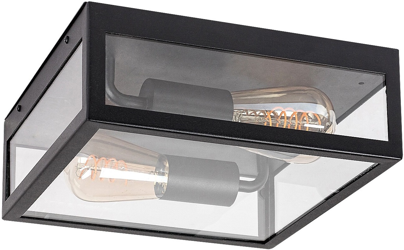 Plafonieră pentru exterior Rabalux - Zaton 7070, IP 23, E 27, 2x60 W max, 230 V, negru mat