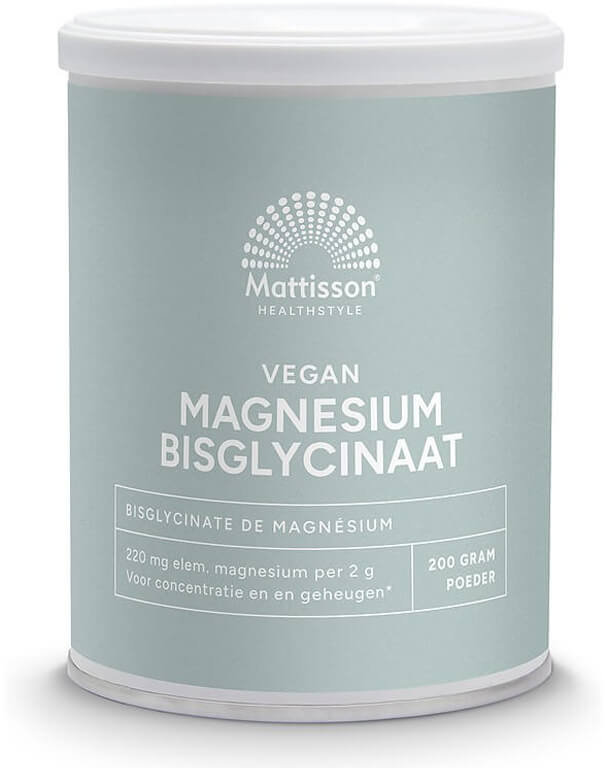 Vegan Magnesium Bisglycinate, 220 mg, 250 g, Mattisson Healthstyle