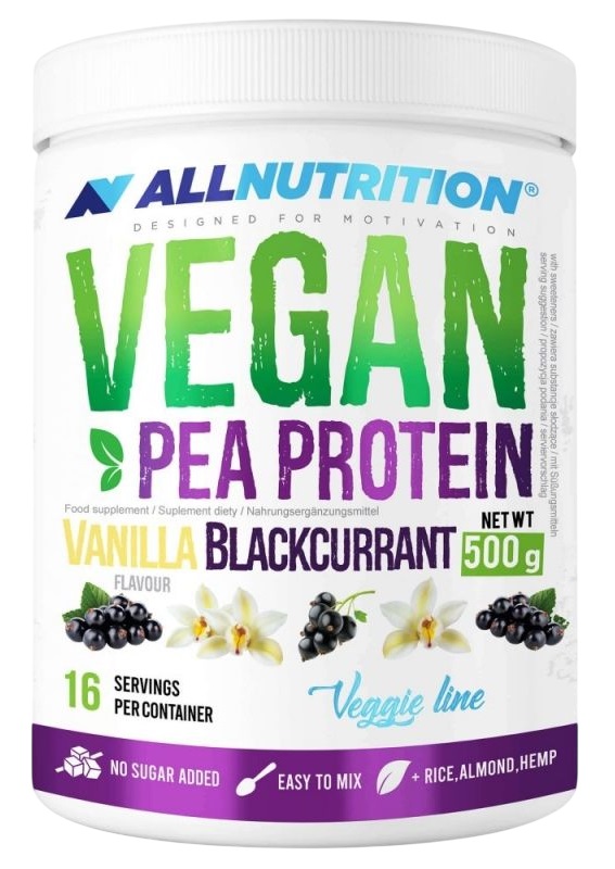 Vegan Pea Protein, vanilie și coacăze negre, 500 g, AllNutrition