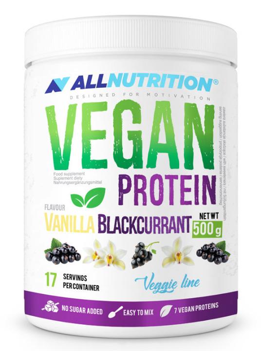 Vegan Protein, vanilie și coacăze negre, 500 g, AllNutrition