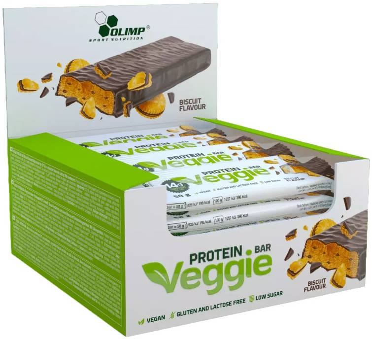 Veggie Protein Bar Box, biscuit, 24 buc, Olimp