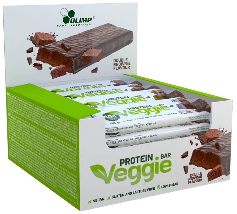 Veggie Protein Bar Box, dublu brownie, 24 buc, Olimp