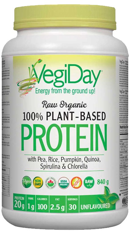 VegiDay 100% Plant-Based Protein, fără gust, 840 g, Natural Factors