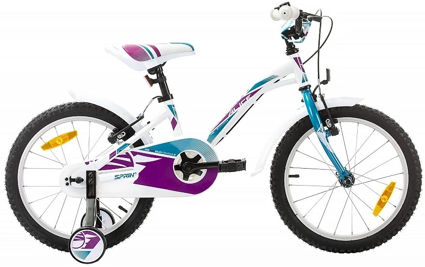Bicicletă pentru copii SPRINT - Alice, 18", 210 mm, mov/alb