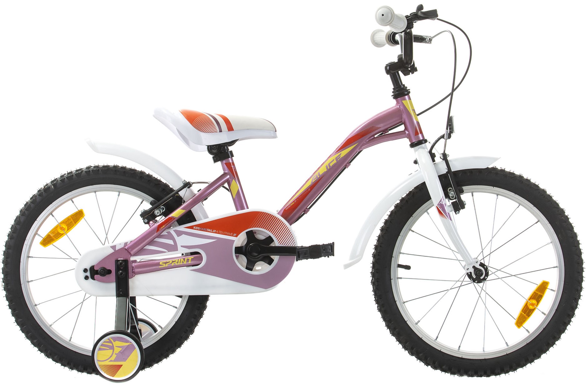 Bicicletă pentru copii SPRINT - Alice, 18", 210 mm, roz/mov