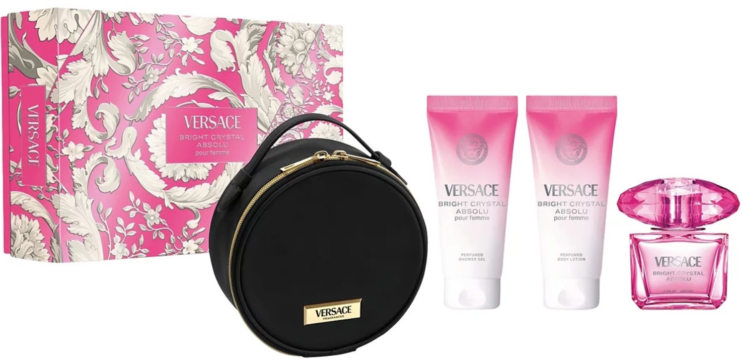 Versace Set Bright Crystal Absolu,cu trusă de toaletă, 3 bucăți