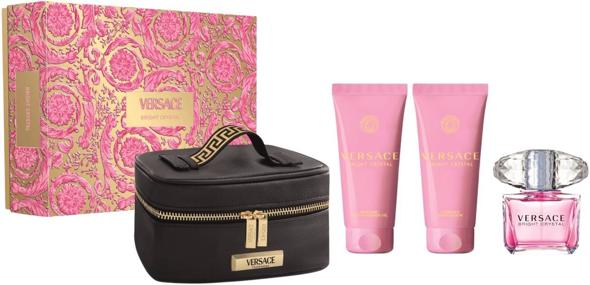Versace Set cadou Bright Crystal - Apă de toaletă, Loțiune și Gel de duș, 90 + 2 х 100 ml + Trusă de toaletă