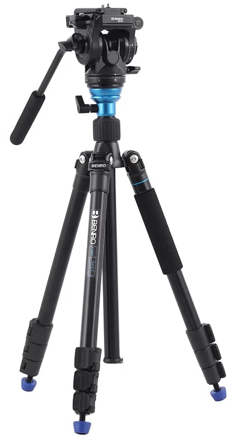 Trepied video Benro - A1883F + BV3H, 55-168 cm, negru