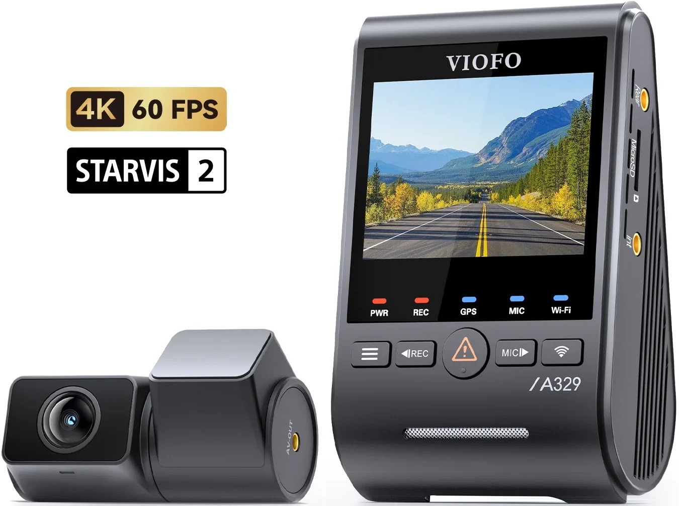 Registrator video auto VIOFO - A329S 2CH - 4K HDR Dual Sony Starvis 2 GPS, negru