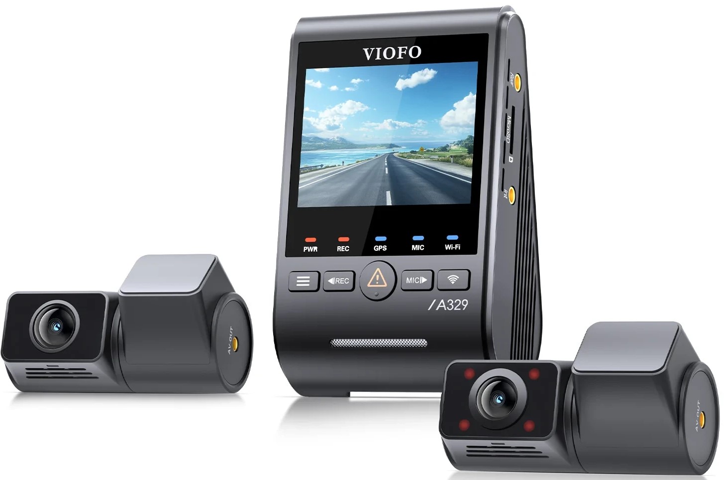 Registrator video auto VIOFO - A329S 3 CH - 4K  HDR  Triple Sony Starvis 2, negru