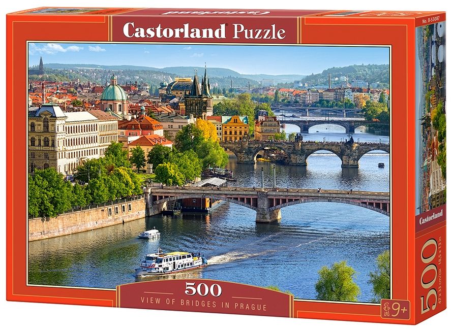 Puzzle Castorland din 500 de piese - Peisaj cu podurile din Praga