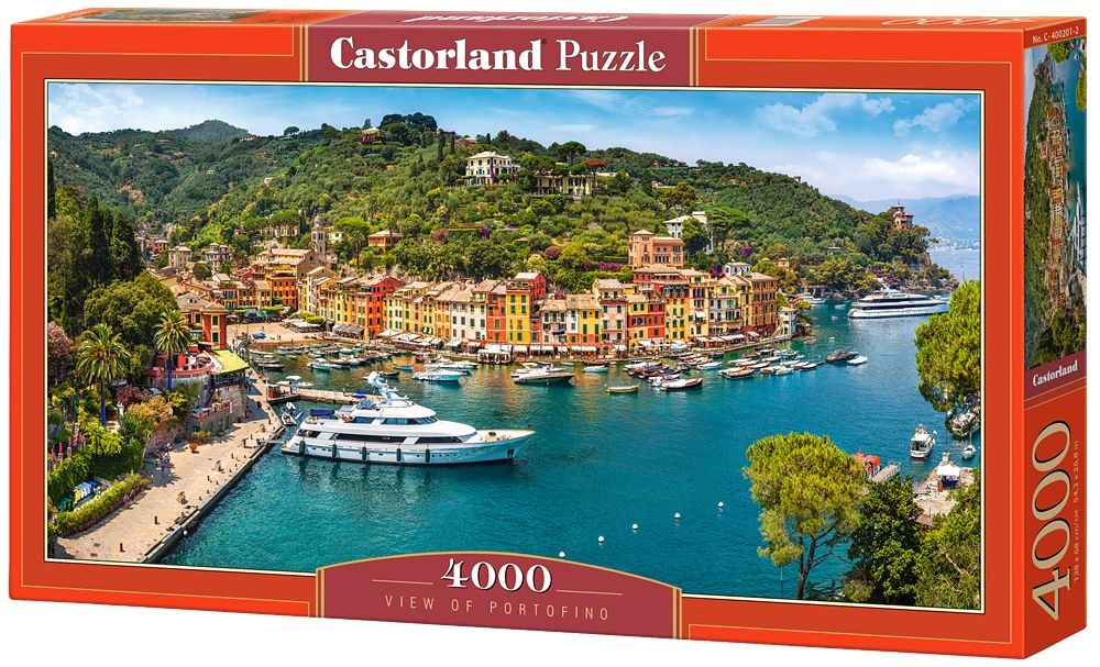 Puzzle panoramic Castorland din 4000 de piese - Vedere spre Portofino, Italia