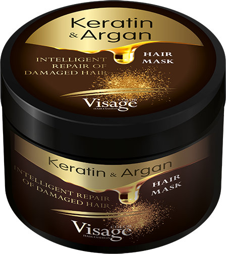 Visage Keratin &amp; Argan Mască pentru păr deteriorat, 500 ml