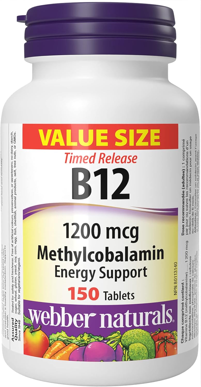 Vitamin B12, 1200 mcg, 150 tablete, Webber Naturals