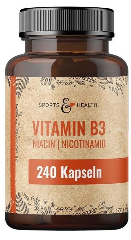 Vitamina B3, 500 mg, 240 capsule,Sports &amp; Health Solutions