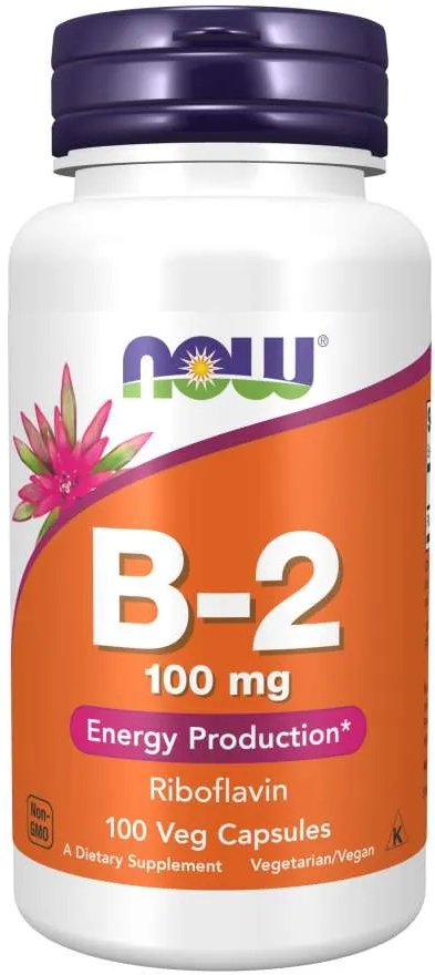 Vitamina B-2, 100 mg, 100 capsule vegetale, Now Foods - imagine 2