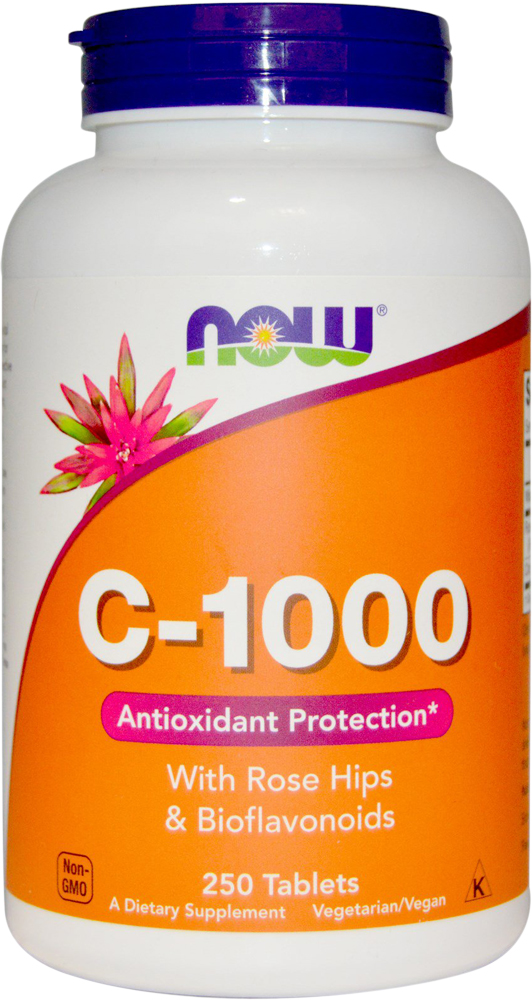 Vitamin C-1000 with Rose Hips + Bioflavonoids, 250 tablete, Now