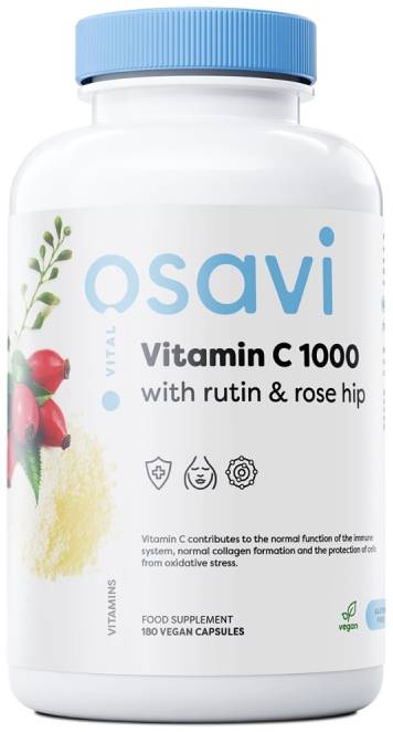 Vitamin C 1000 with Rutin & Rose Hip, 180 capsule, Osavi