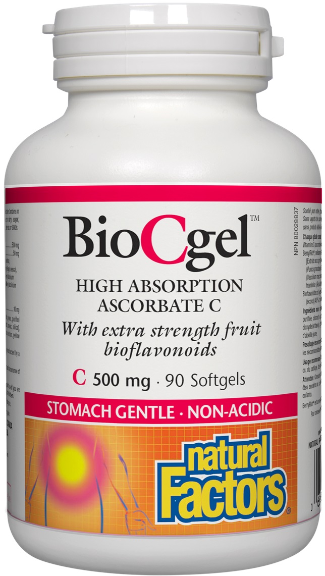 Vitamin C BioCgel, 500 mg, 90 capsule, Natural Factors