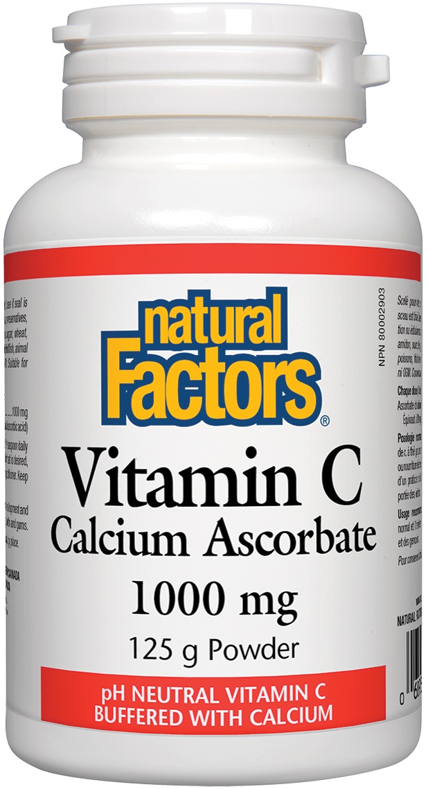 Vitamin C Calcium Ascorbate, 1000 mg, 125 g, Natural Factors
