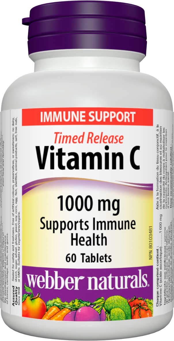 Vitamin C Time Release, 1000 mg, 60 tablete, Webber Naturals