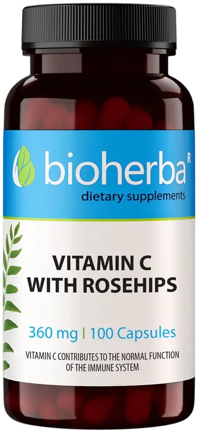 Vitamin C With Roseship, 360 mg, 100 capsule, Bioherba