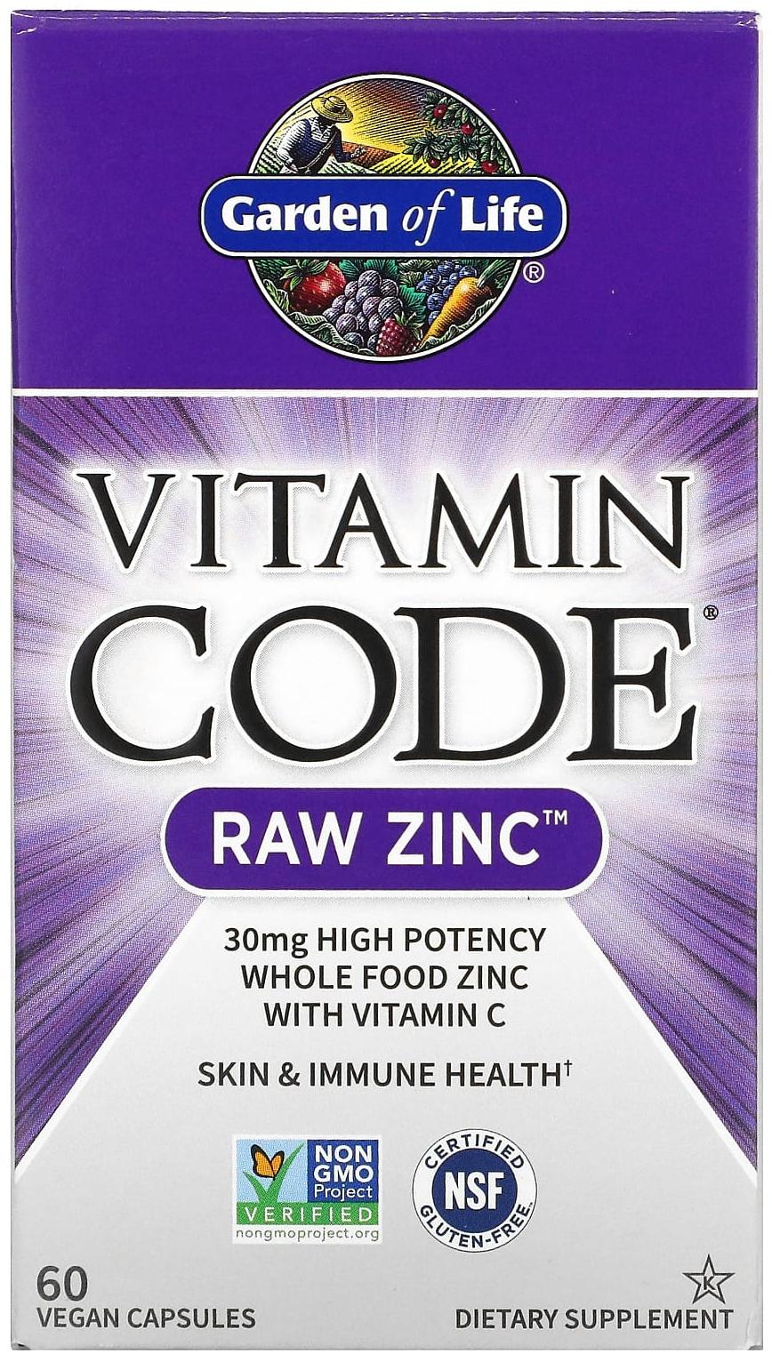 Vitamin Code RAW Zinc, 60 capsule, Garden Of Life