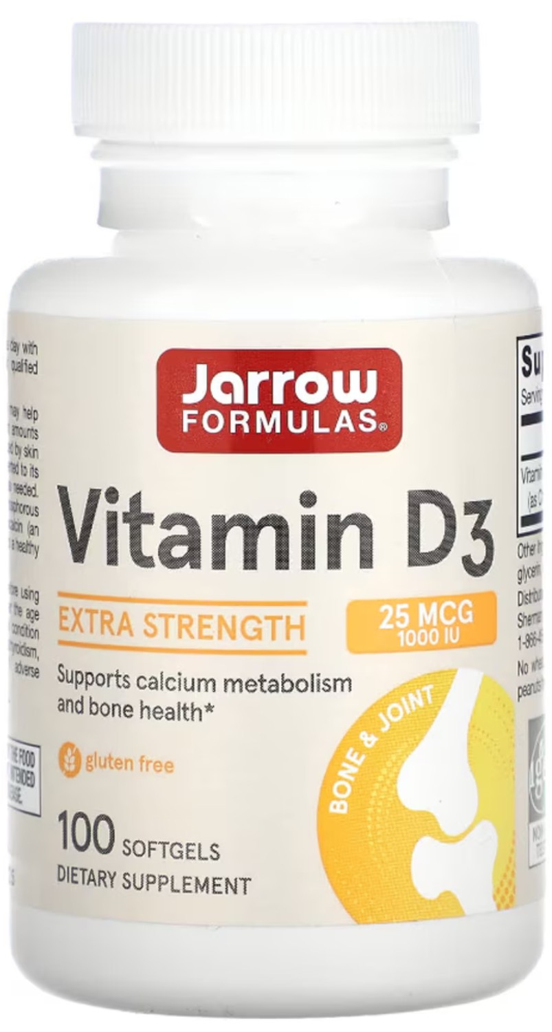 Vitamin D3 1000, 100 capsule, Jarrow Formulas