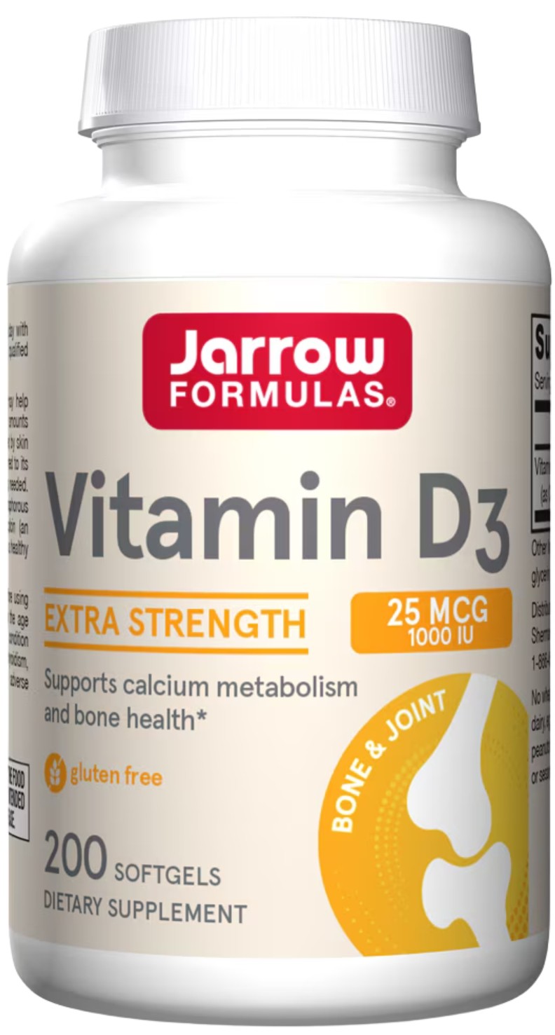 Vitamin D3 1000, 200 capsule, Jarrow Formulas