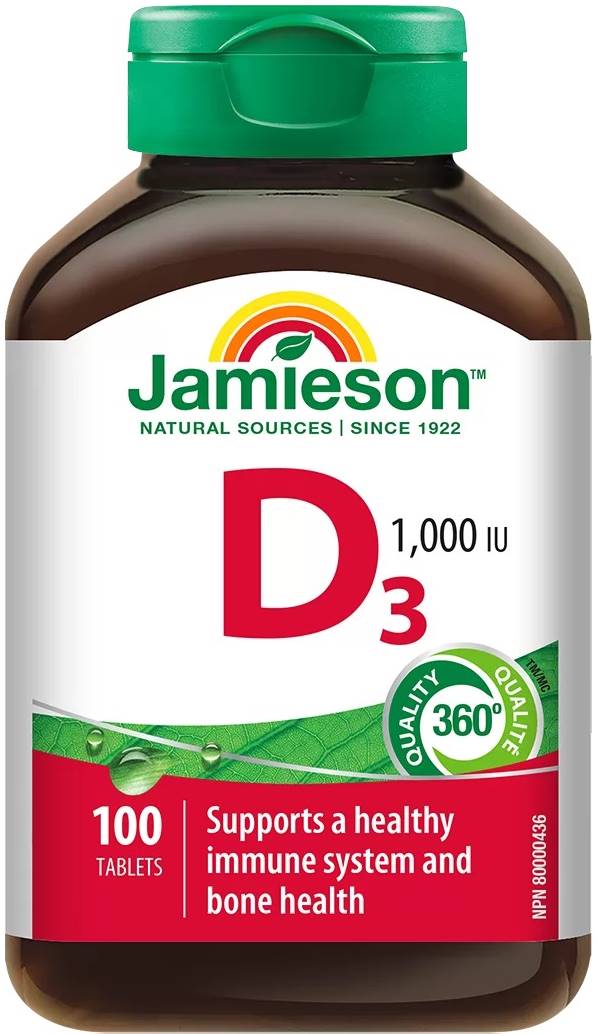 Jamieson Vitamina D3 1000 UI, 100 tablete - imagine 3
